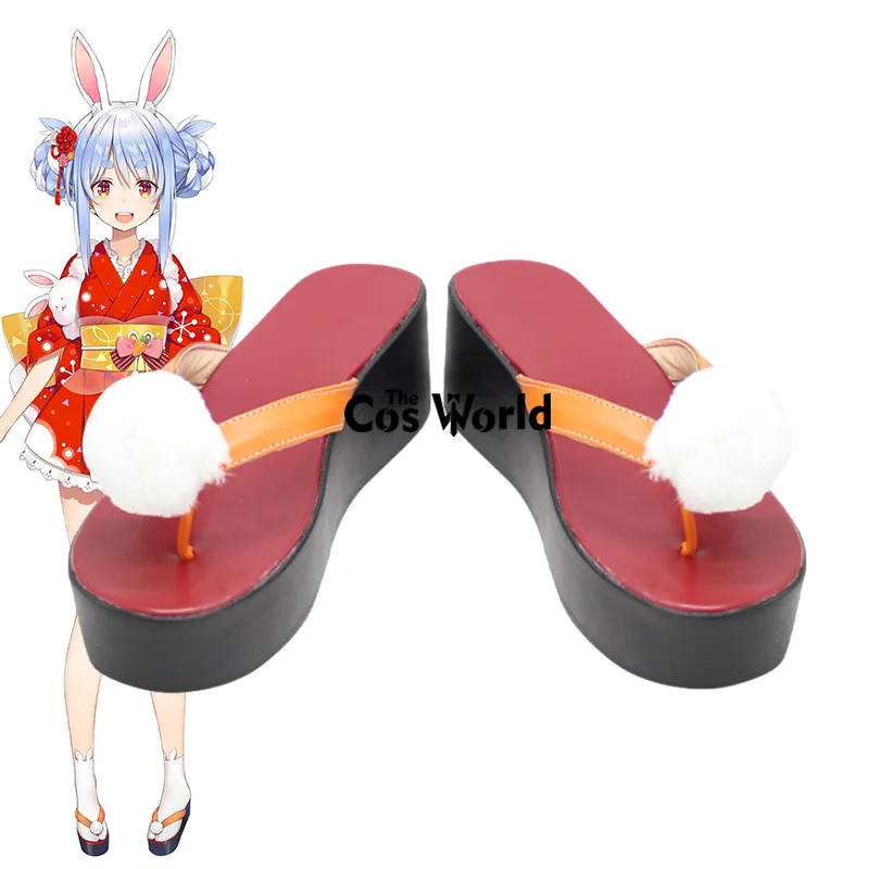

YouTuber Virtual VTuber Hololive Usada Pekora New Year Outfit Customize Anime Cosplay Shoes Geta