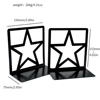 1Pair Five-pointed Star Hollow Bookstands Metal Star Bookends Book Support Office Decoration Book Rests Document Holder Gifts 6