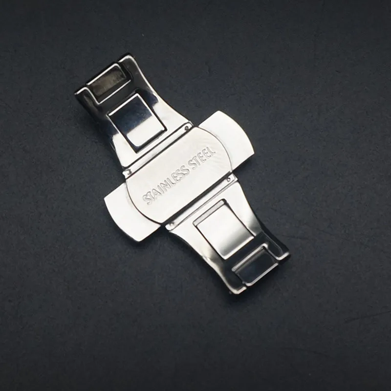 Watch Buckle Clasp For Longines Double Push Butterfly Watch Band Silver Buckle For Orient Button Accessories 4 5 6mm Stainless Steel watch buckle clasp,watch buckle