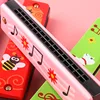Montessori Toy 16 Holes Harmonica Adorable Cartoon Pattern Musical Instrument for Children Educational Toys for Kids 4