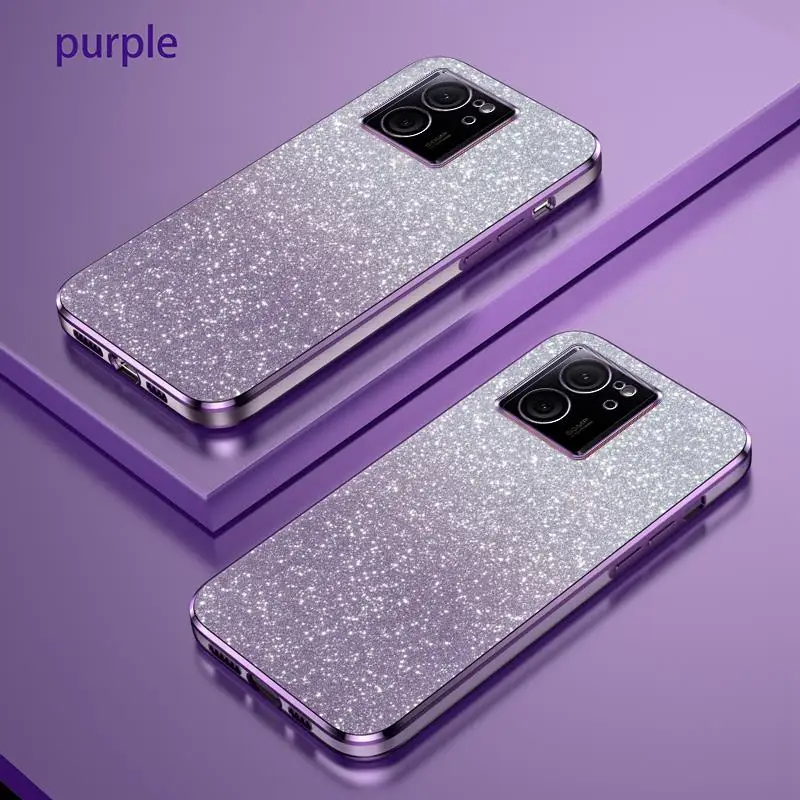 thumbnail image 1 of Mi13 13 lite 13tpro funda de lujo con gradiente de purpurina para Xiaomi Mi 13 Lite 13T Pro 5g, funda trasera de silicona suave para mujer, 1 of 5