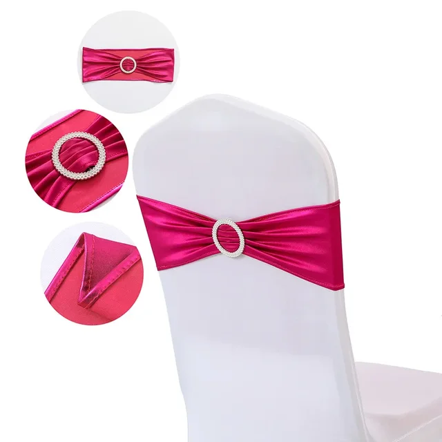 Fleur de dossier de chaise de banquet de mariage d'hôtel de luxe-bande élastique sans cravate avec le design de feuille d'or 3