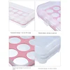 15 Grid Automatic Egg Storage Box Tray with Lid Drawer Egg Carton PP Cases Refrigerator Cases Compartment Storage Rack Support 6