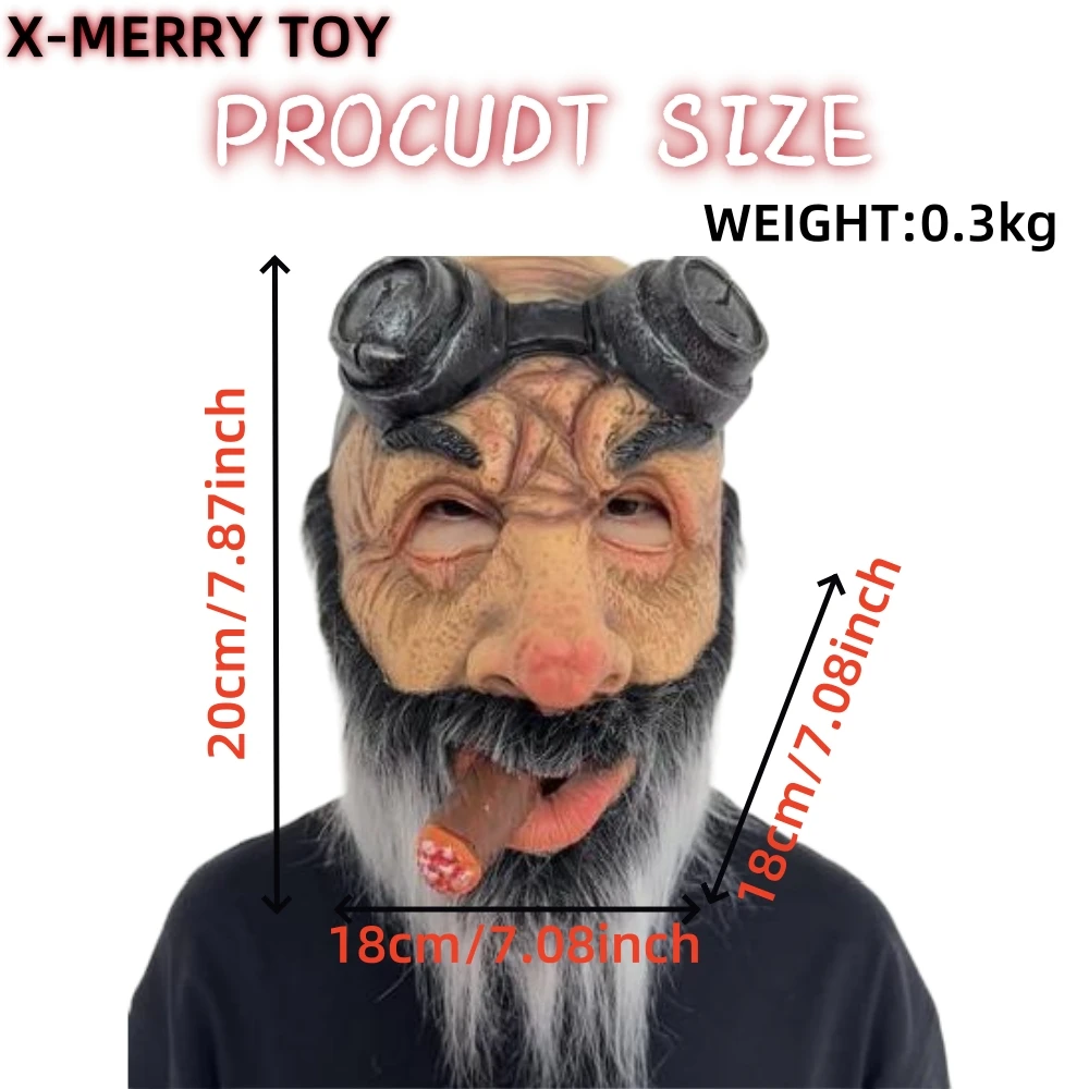 قناع وجه واقعي للرجل العجوز إكسسوارات تأثيري قناع...