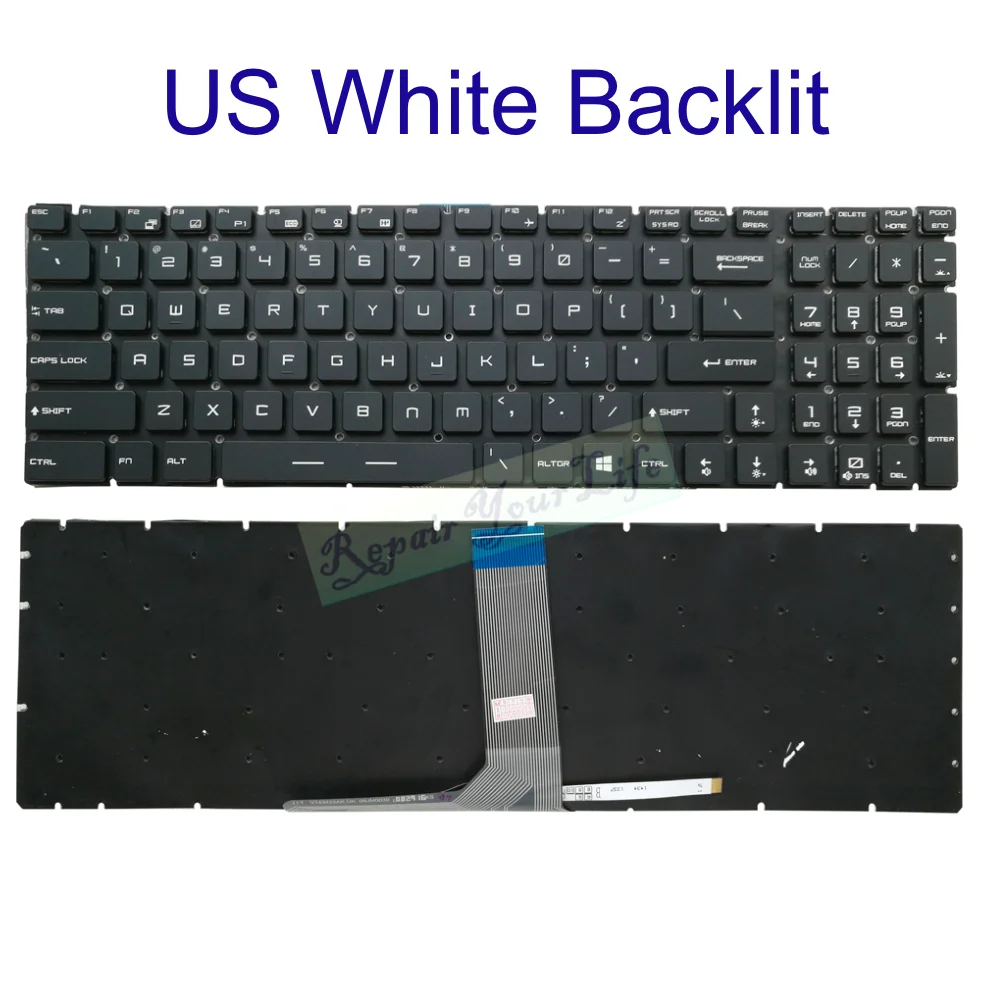 Teclado Retroiluminado Italiano para Msi Fino Francês e Alemão Gf75 8rc 9rd 9rd 9sc 9se Ms17f1 Ms-17f2 17f3 Gv62vr Gv72vr 7rf Eua la fr gr - Imagem 4