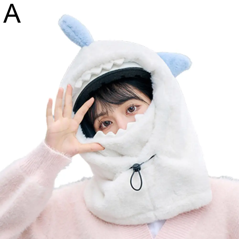 Winter Warm Ski Helmet Cover Comfortable Soft Fleece Helmet Cute Shark Decorative Cartoon Cover Cartoon Hat Skiing War S7i5