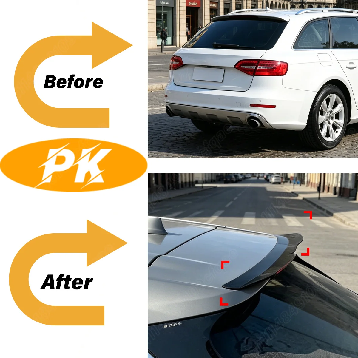 Per Audi A4 B8 8.5 Avant / Allroad 2008-2016 Spoiler Posteriore per Tetto Auto, Kit Decorativo per Carrozzeria - immagine 2