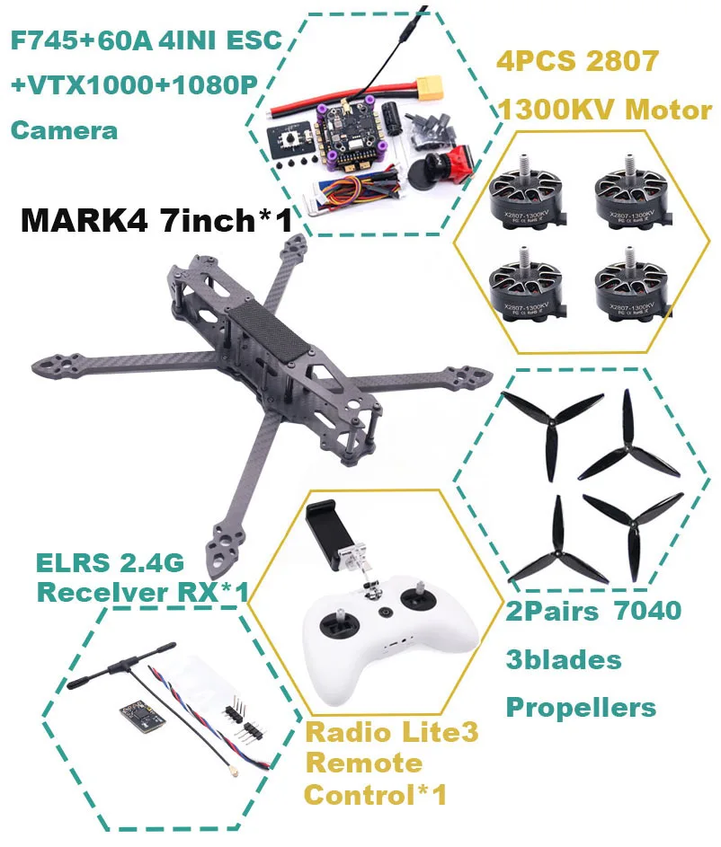 ESC F745 45A/60A pour Drone FPV - Lot de 6 Couleurs