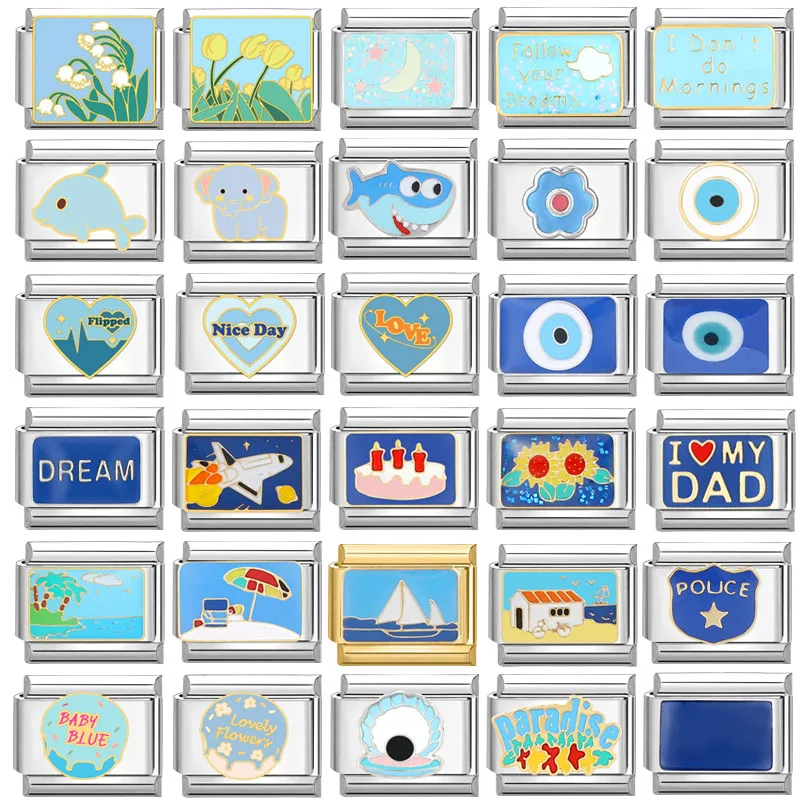 

Креативный очаровательный браслет Youvelst, очаровательные итальянские звенья для браслета 9 мм из нержавеющей стали, сделай сам, изготовление ювелирных изделий