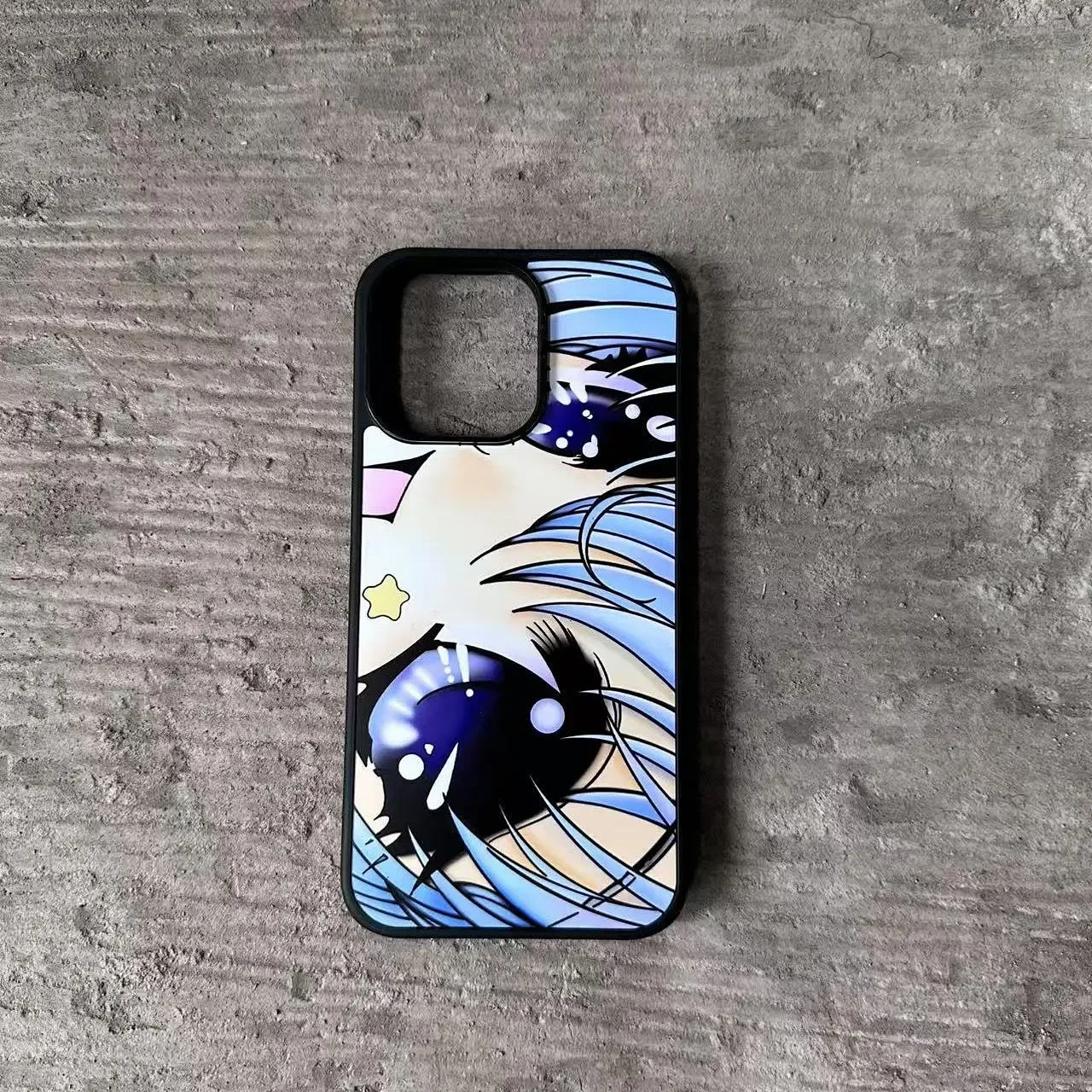 Leopard Print Kawaii Anime Girl Cross Art Phone Case - Y2K Simple Cover