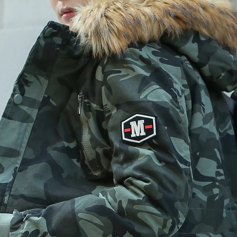 New Mens Camo Parka Coat Camouflage Jacket Winter Hooded Velvet Thick  Windproof Coat Men Warm Male's Medium-long Military Parkas - AliExpress