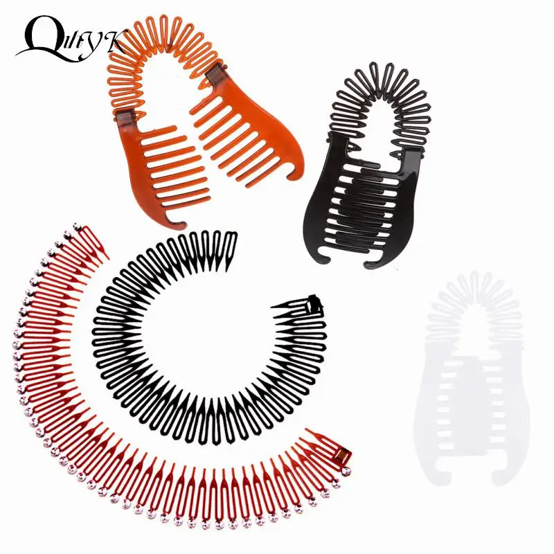 

1PC Plastic Full Circle Stretch Diamond Flexible Comb Teeth Headband Hair Band Clip Face Wash Fixed Hair Accessories
