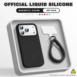 Magnetic Wrist Strap Phone Case with Liquid Silicone Lanyard and Magsafe Compatibility - iPhone 13 Pro Max (Pure Black)