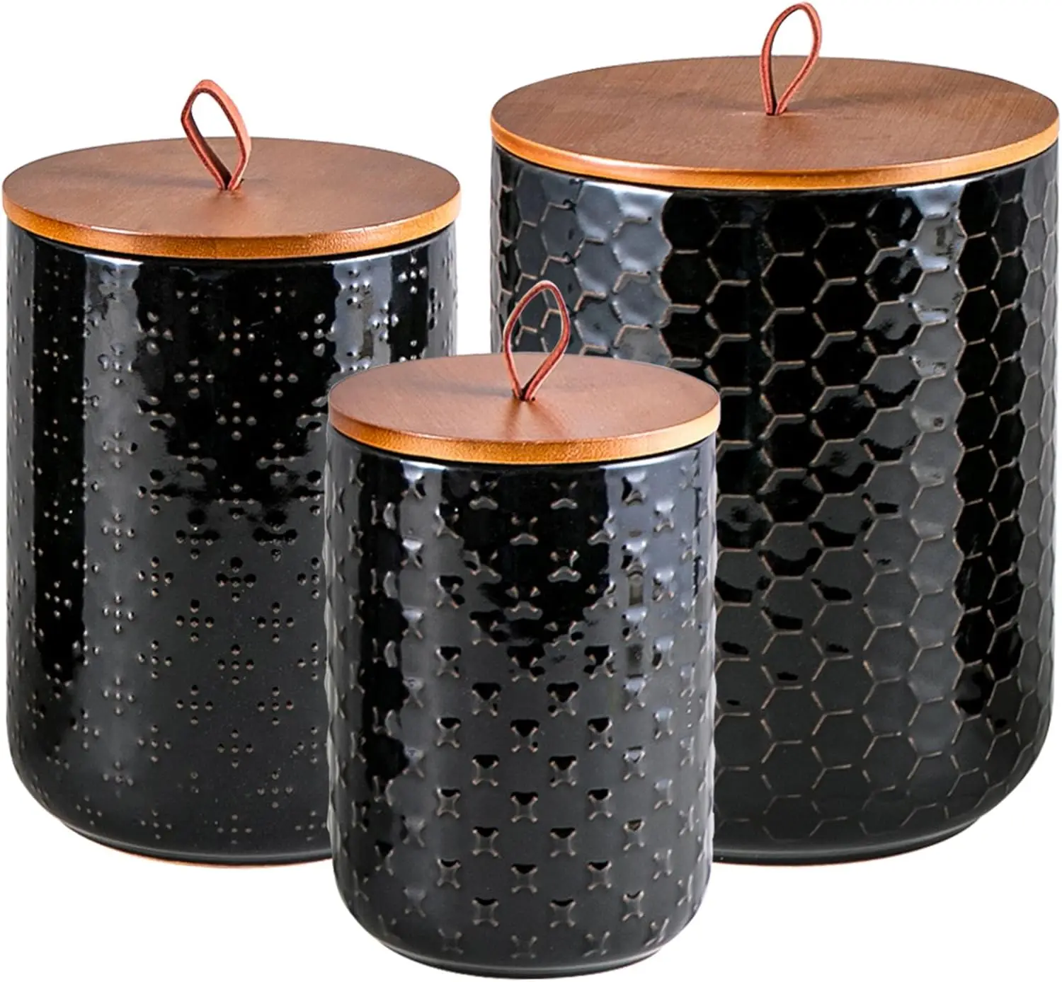 Black Ceramic Canister Set (3-Piece) 1
