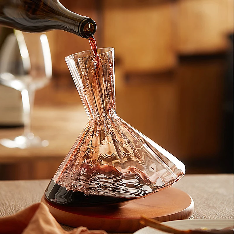 Décanteur en verre de cristal de haute qualité, gobelet rotatif à 360 °,  séparateur de vin de 1500ml, champagne, whisky, bouteille de vin pour bar  familial, cadeau