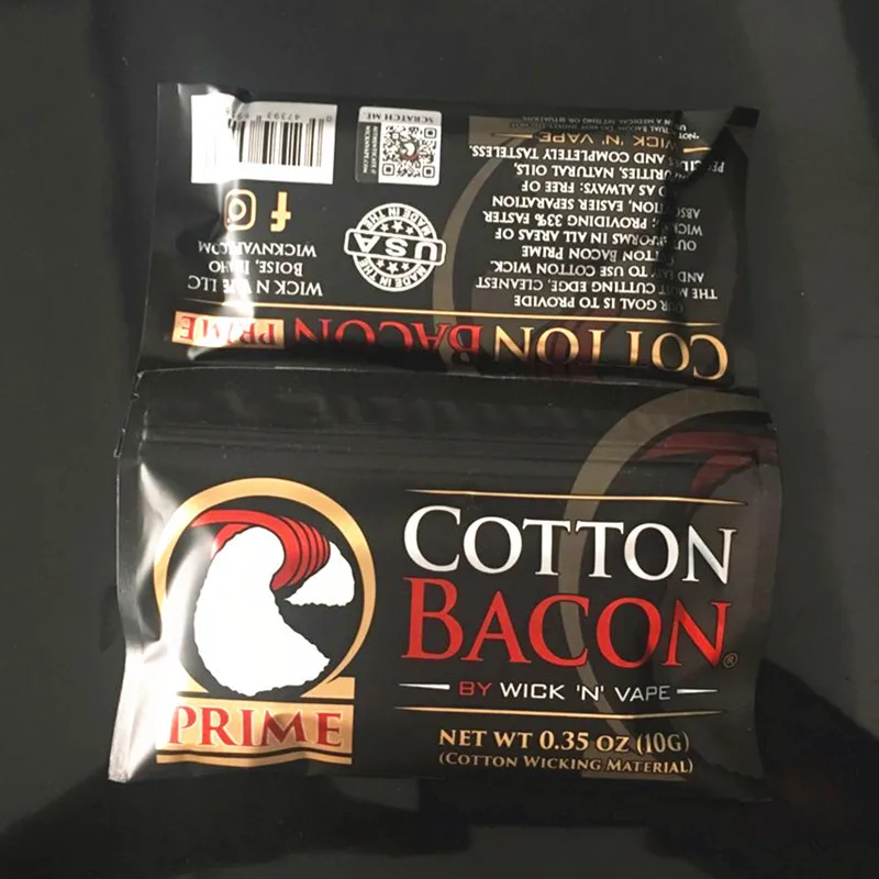 1PackBaconElectronicCigarette100CottonGoldVersionFitforRDA
