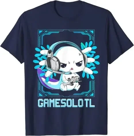 Axolotl Gaming Kids Boys Girls Kawaii Anime Video Game Pew Gamer T-Shirt Gift Cute Gamesolotl Graphic Tee Tops Teens Clothes 5