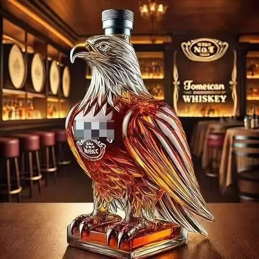 Eagle Whiskey Bottle, high borosilicate glass bubble bottle, animal - shaped new product, animal - shaped bottle