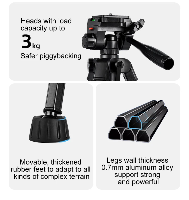 Description Picture 3 of itemAluminum Alloy Camera Tripod With Quick Plates Mount Pan Head For Iconic Brand Nikon SLR Digital Camera Phone Travel Self Tripod