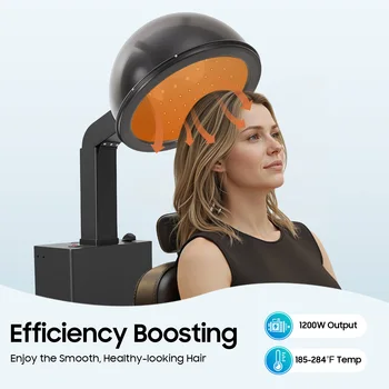 1200W Hooded Hair Dryer with Adjustable Stand, 3 Heat Settings & 0-60min Timer for Home/Salon Use – Fast, Even Drying 2