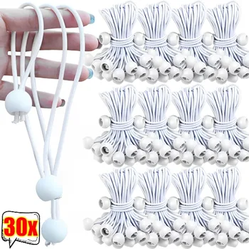 Multi-functional Elastic Tent Fix Cords White Ball Bungee Loop Strap Tarpaulin Canopy Fixed Rope Outdoor Camping Tent Accessorie