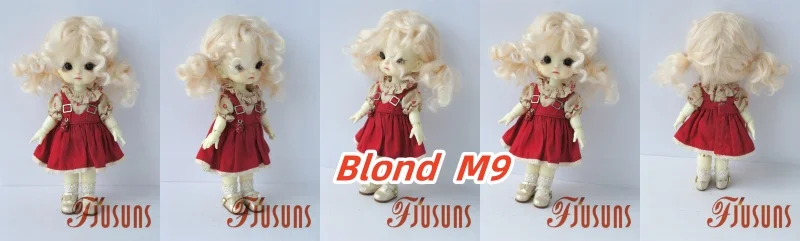 Fjusuns  JD816 Full Sizes  Soft Messy Baby Curly Twins Pony Mohair BJD Doll Wigs