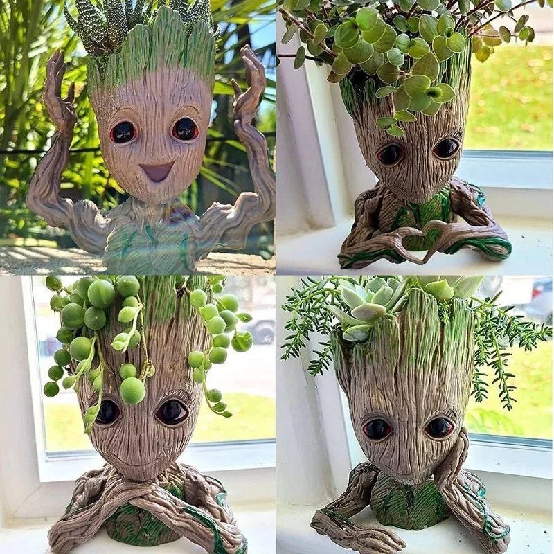 Modern Flower Vase Groot Flower Arrangement Home Living Room Decoration Cartoon Vases Ornament Plants Potted Decoration Crafts 5