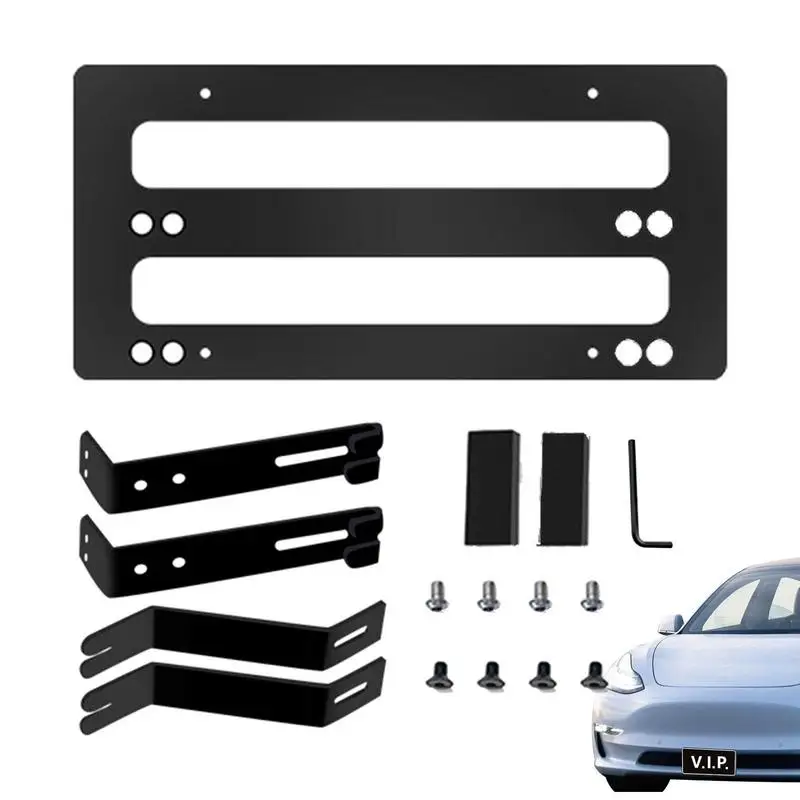 

License Plate Frames For Men Punch Free Aluminum License Plate Frames Adjustable License Plate Frame With Metal Caps And Bracket