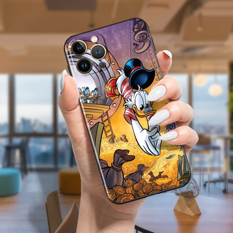 thumbnail image 1 of Disney-funda de TPU para teléfono móvil Apple, carcasa negra para iPhone 15 14 Pro 13 12 Max Mini 11 XS Max X XR 7 8 Plus SE2020, 1 of 5