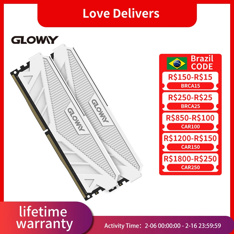 Gloway Memoria Ram Ddr4 8Gb 16Gb 3200Mhz 3600Mhz Desktop Memoria Ddr4 Ram A Doppio Canale Per Pc Computador