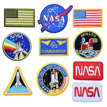 

Planet Astronaut Embroidery Patches Rainbow Space Shuttle Adhesive Clothes Stickers Apollo Plan UFO Ironing Sewing Badge Decor