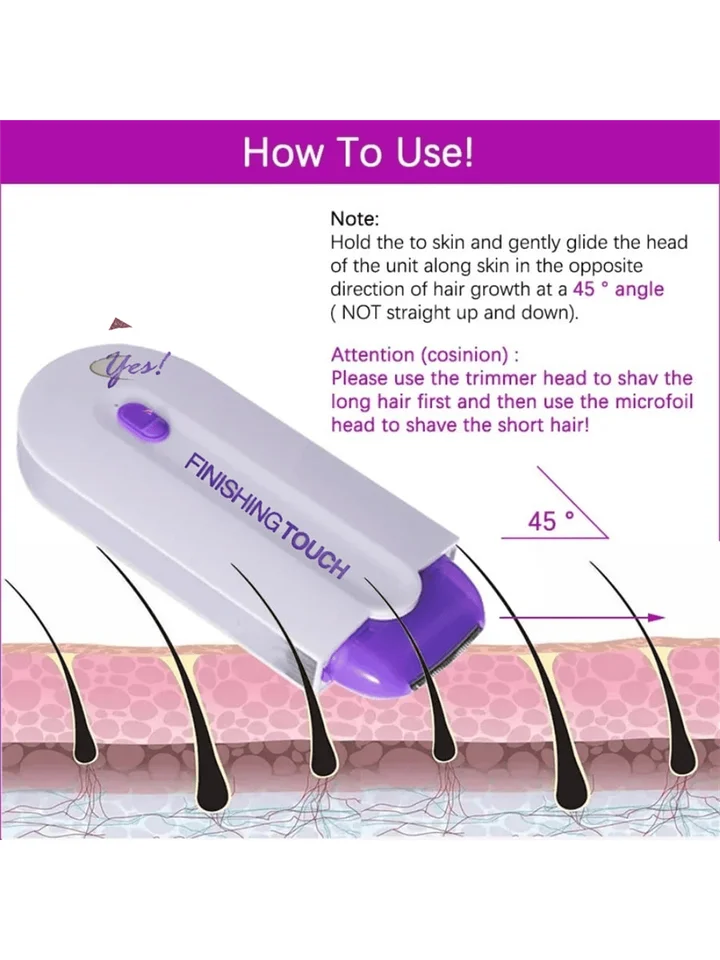 Professional Female Facial, Leg, Bikini, Hand, Body, Electric Shaver, Hair Removal Device_voghion.com