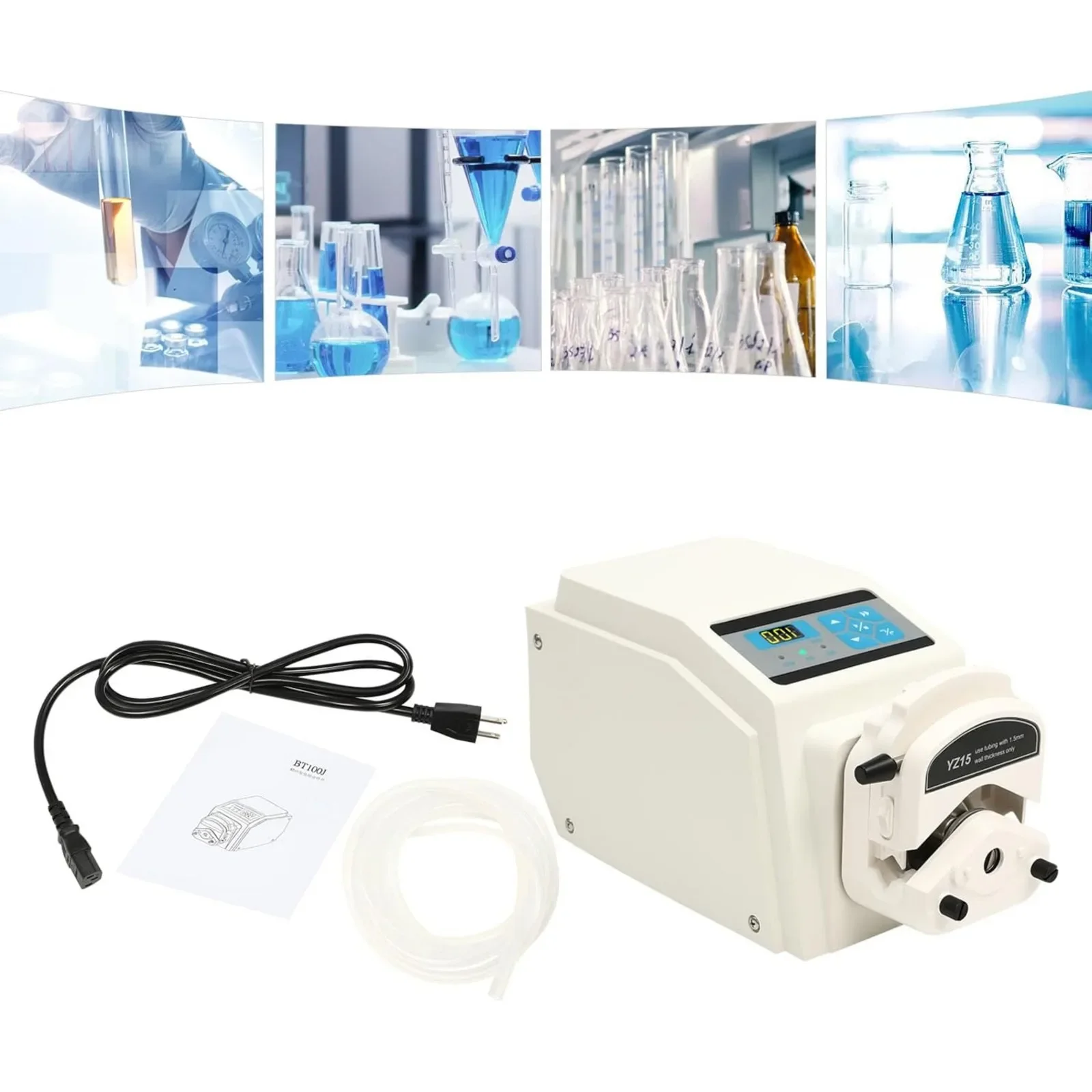 YZ15-13A Variable Speed Peristaltic Pump with Pump Head,Industrial Variable Speed Liquid Metering Pump, Flow Rate 0.07-380m/min