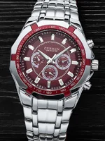 CURREN 8084 Watch Luxury Fashion Men's Quartz Watch Silvery Stainless Steel Strap Analog Display Wristwatch for Male 6