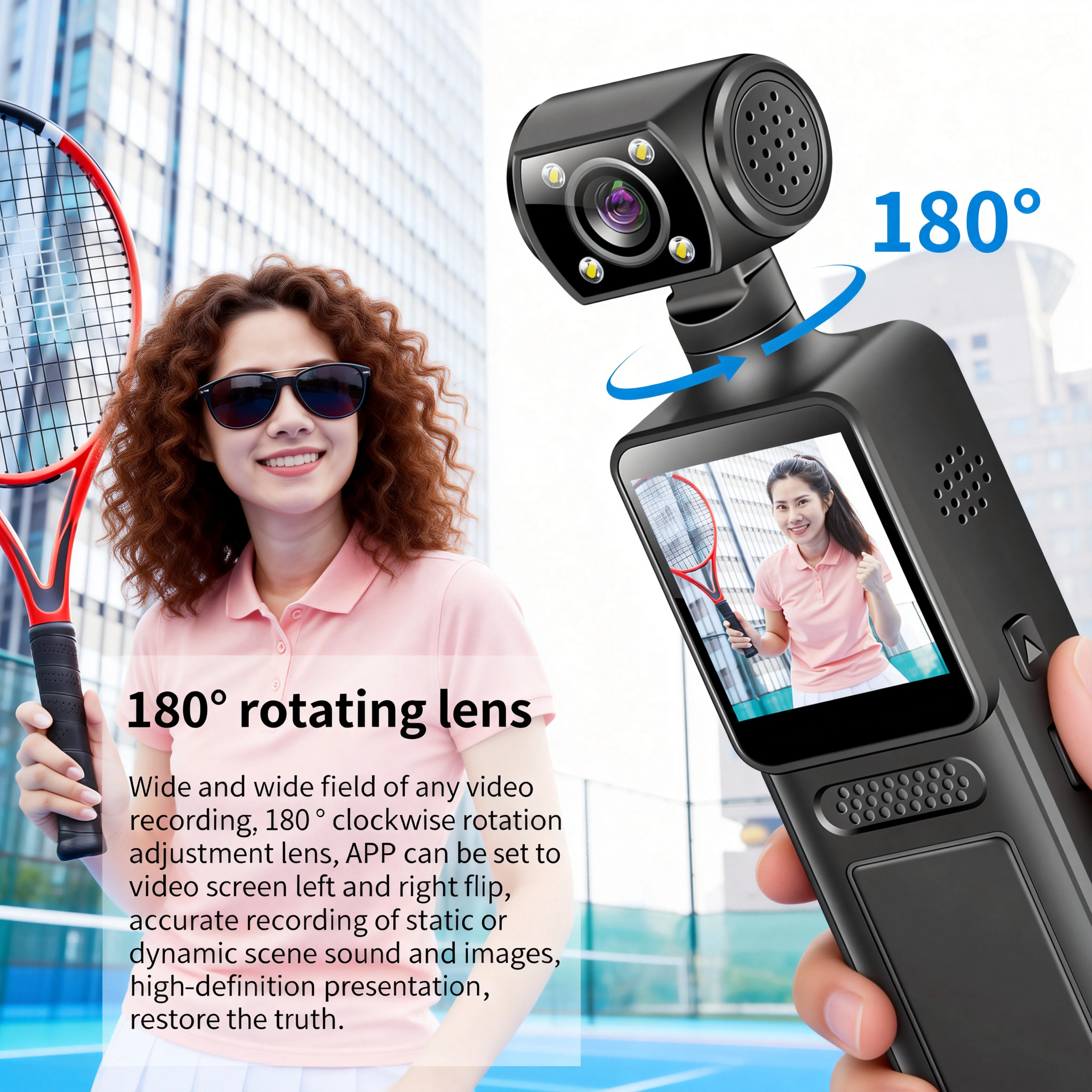 Gimbal Caméra 3 Axes Anti-Secousses avec Télécommande, Stabilisateur pour Smartphone