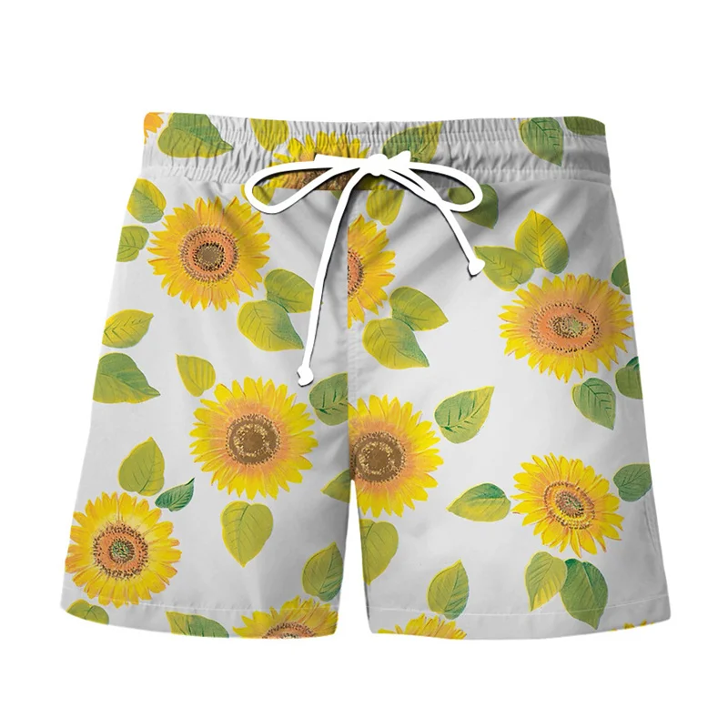 

Fashion Sunflower 3d Print Beach Shorts Men Summer Street Gym Short Pants Outdoor Surf Board Shorts Male Loose Swim Trunks