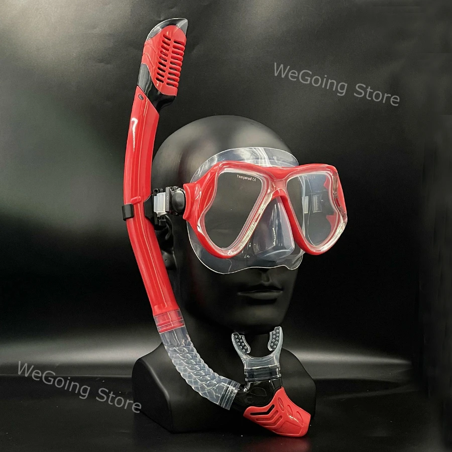 

Waterproof Slicone Snorkelling Gear Swimming Set with Top Dry Tube Mirrored UV Dive Mask for Adult Swim Mask Snorkelling Kit