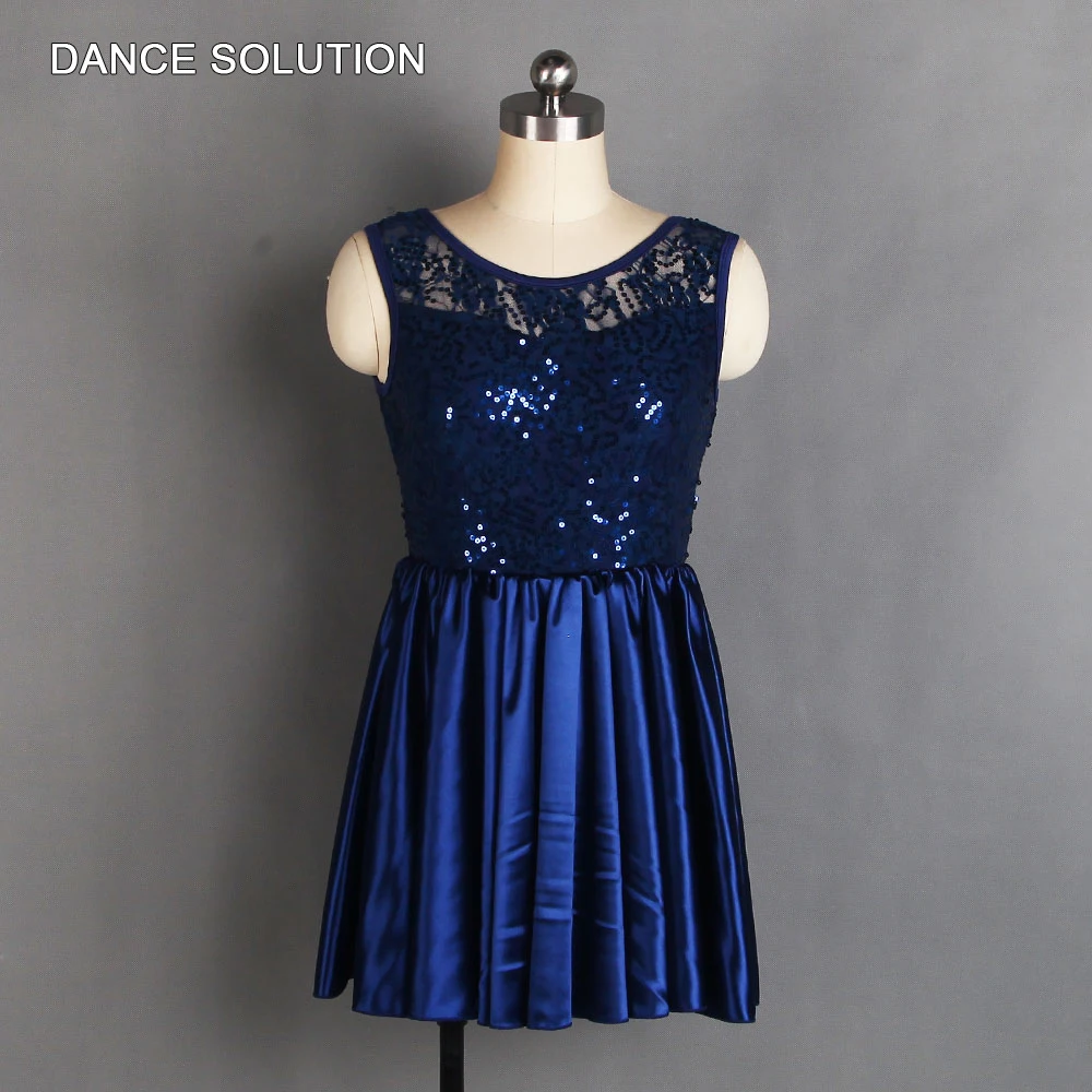 

Кружевное блестящее женское платье с атласной юбкой, лирическое и современное танцевальное платье для женщин и девочек, костюмы для выступлений, 20165