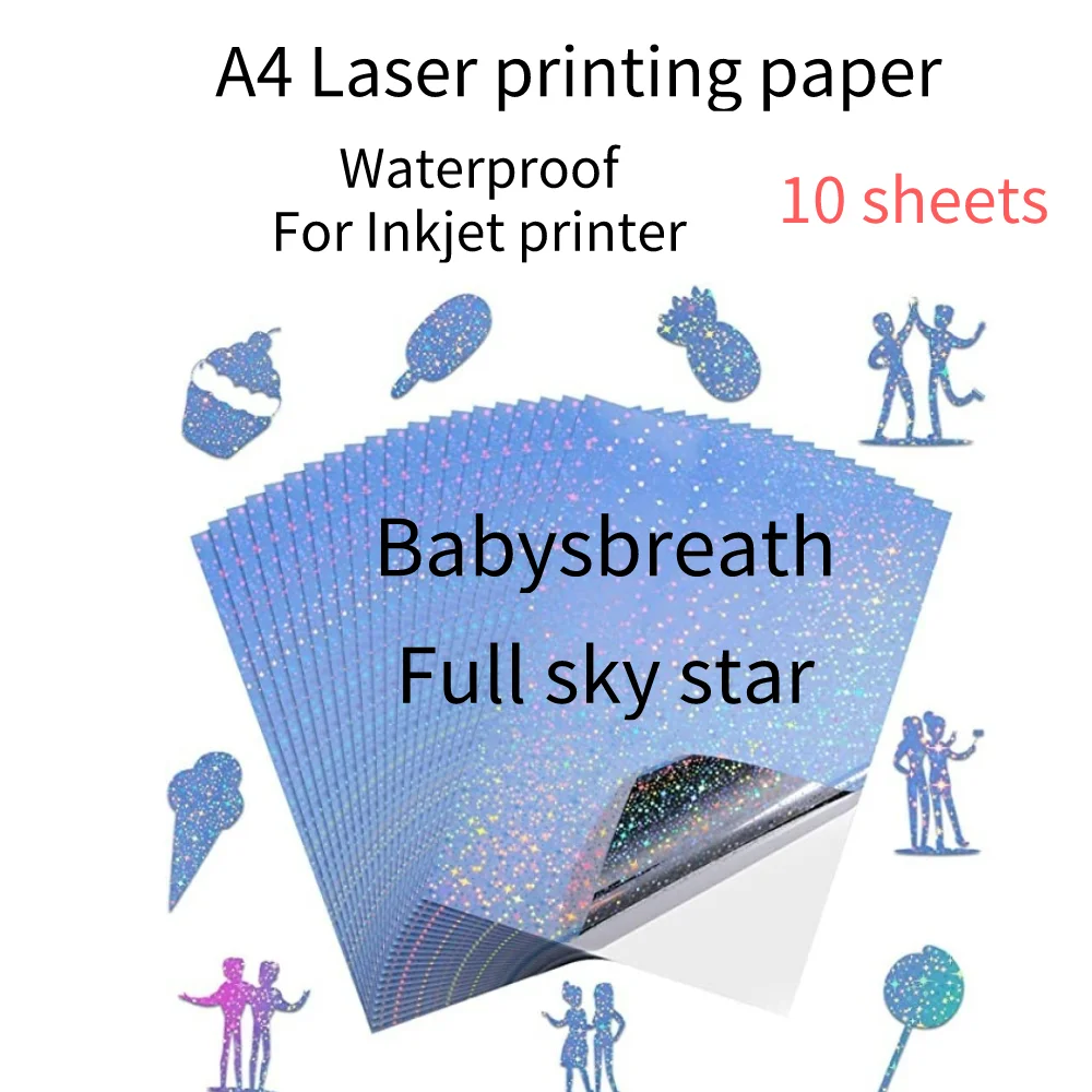 Premium Waterproof Glossy Sticker Paper - Self-Adhesive A4 Sheets