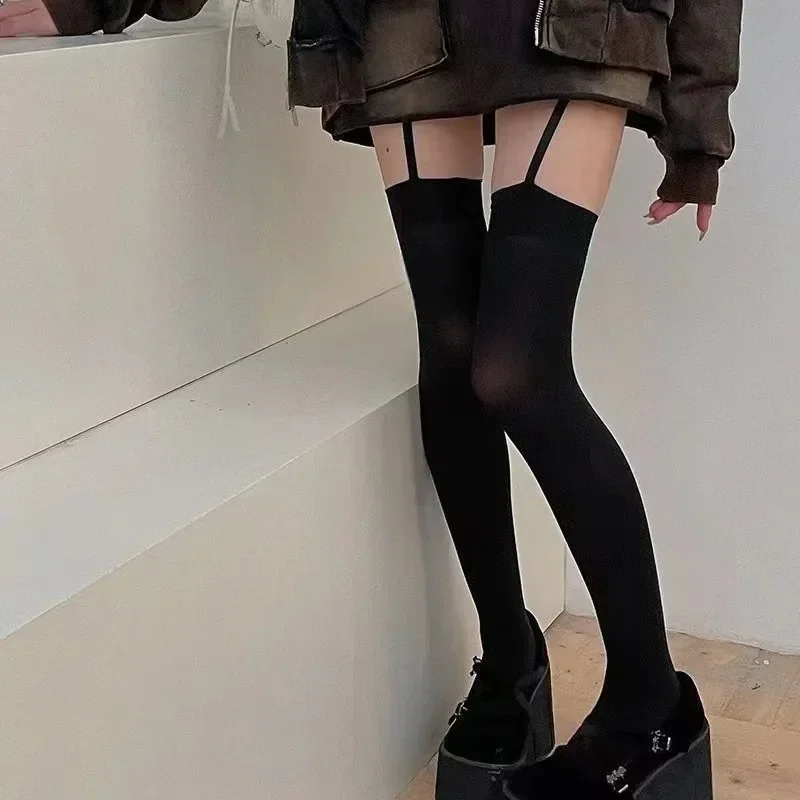 Women Suspender Wide-banded Velvet Tights
