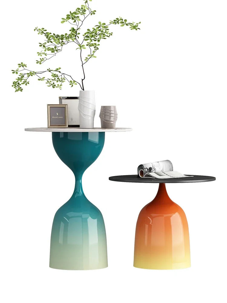 

Simple sofa side cabinet creative round coffee table combination