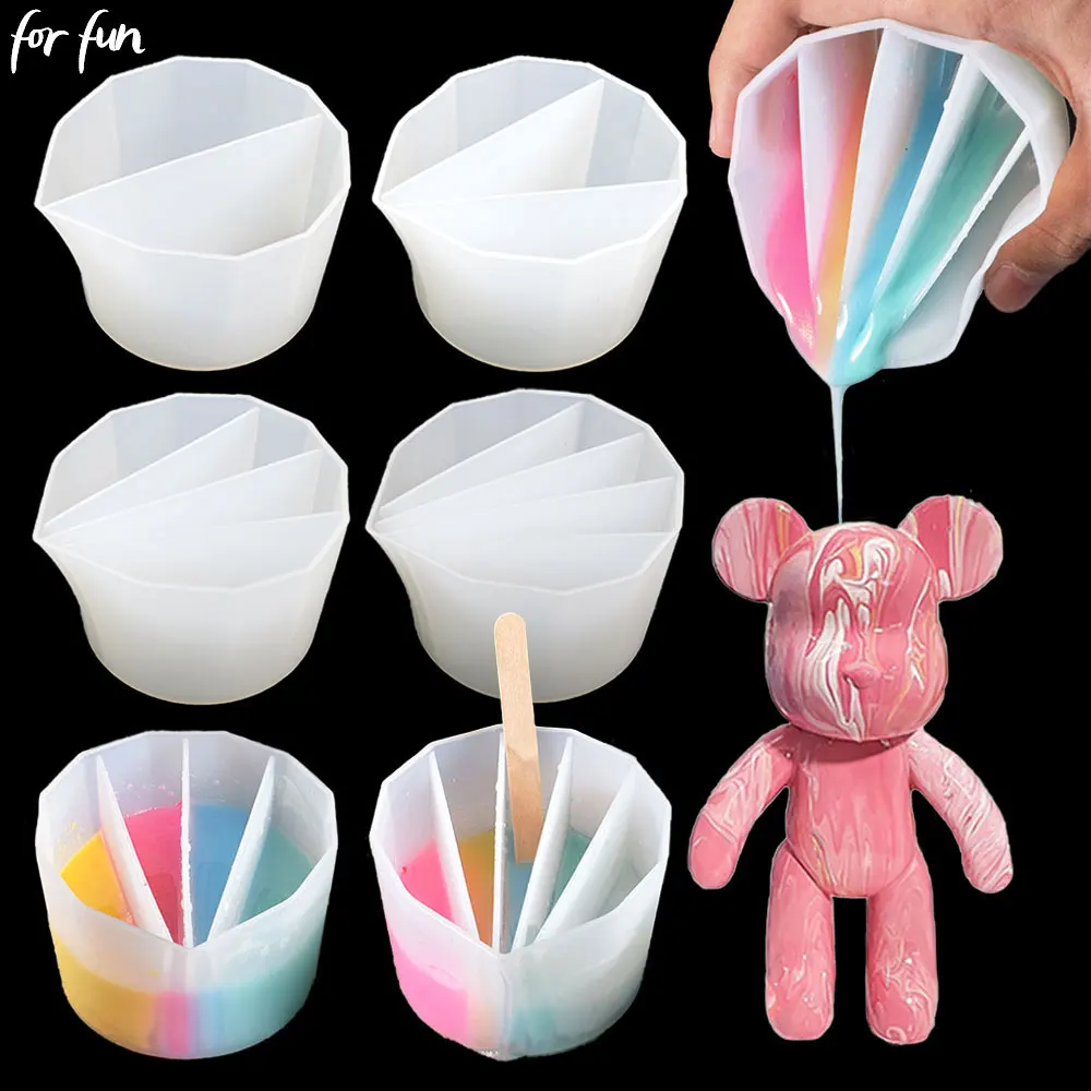 For fun Silicone Distributing Cup Liquid Pigment Resin Color Mixing Cup Resin Cup for DIY Epoxy Resin Crafts Making Tools