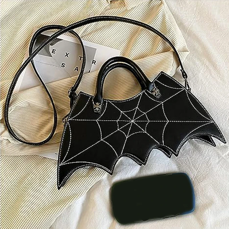 

Bat Handbag For Women Crossbody Satchels Fashion Creative Spoof Fun Halloween Personality Girl Trend PU Leather Messenger Bag