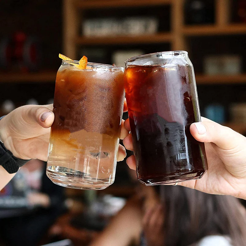 Bicchiere In Vetro A Forma Di Lattina Fuji Mountain – 400ml, Per Birra, Caffè Freddo E Cocktail, Resistente Al Calore