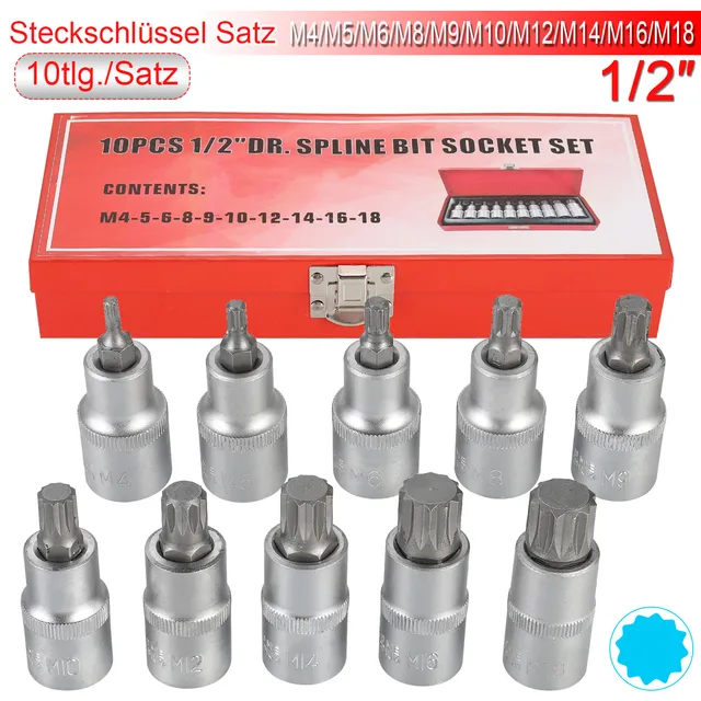 10PCS Multi-Tooth Sleeve Multi-Size 1/2