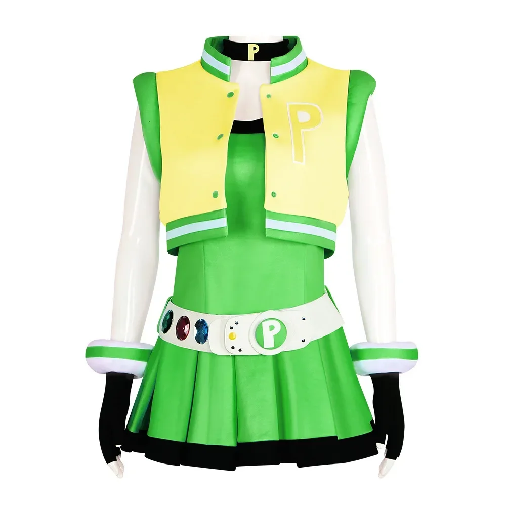 Anime Powerpuff Girls Cosplay Costume Blossom Buttercup Bubbles Adult Women Dress Suit Uniform Halloween Outfit Party