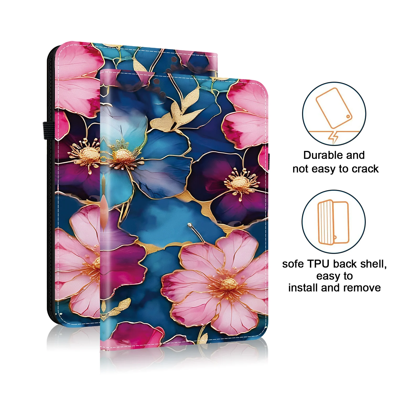 3D Cute Cats PU Leather Tablet Cover with Stand, 11-inch