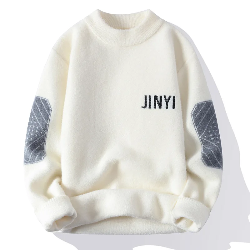 

Knitted Warm Thick Sweater Men Half Turtleneck Loose Casual Pullovers Autumn Winter Men's Clothing pull homme jersey hombre