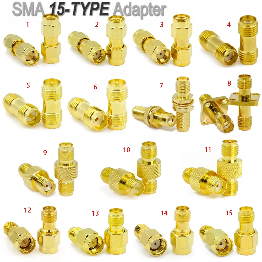 Wire Connectors SMA to SMA RP-SMA to SMA RPSMA Male Plug Female Jack Slide-on Straight RF Coax Adapter Connector