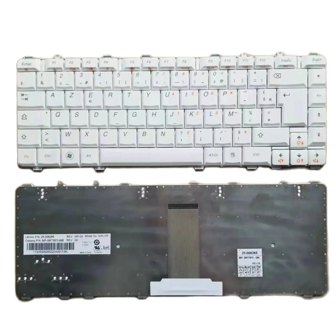 Новая Французская клавиатура для Lenovo Ideapad Y450 B460 V460 Y460 Y450a Y450g Y550, белая, 25-008265 дюйма